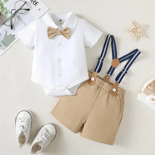 Vista 2 de PURSKYY Ropa de vestir para bebé, caballero para niño, traje de boda para invierno, conjunto de ropa de bautizo de otoño