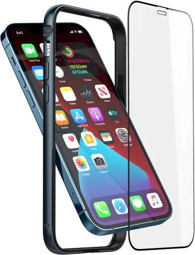 Vista 9 de Funda delgada de metal compatible con iPhone 12 12 Pro, funda de parachoques de metal con interior de TPU suave [sin interferencia de señal] Negro