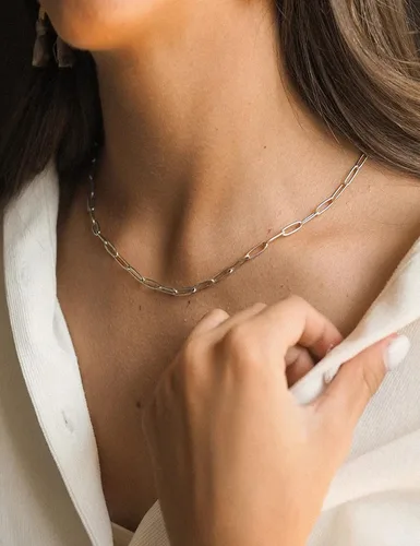 Vista 5 de Waitsoul 925 Sterling Silver Paperclip Lobster Clasp Chain 3mm 4mm 5mm Necklace for Women Men Diamond Cut Silver Necklace Chain 16-30 Inches