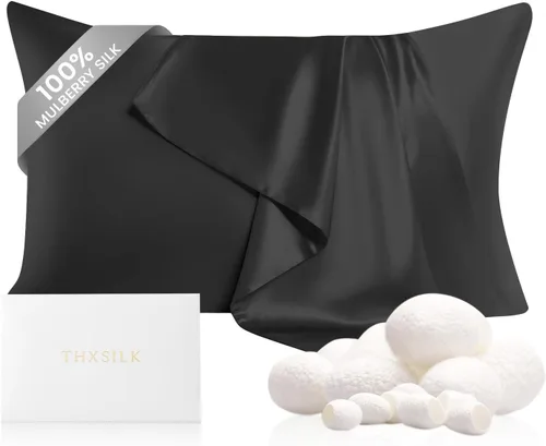 Vista 21 de THXSILK Funda de almohada 100% seda de morera para la salud del cabello y la piel, funda de almohada suave y lisa de 22 momme con cremallera oculta