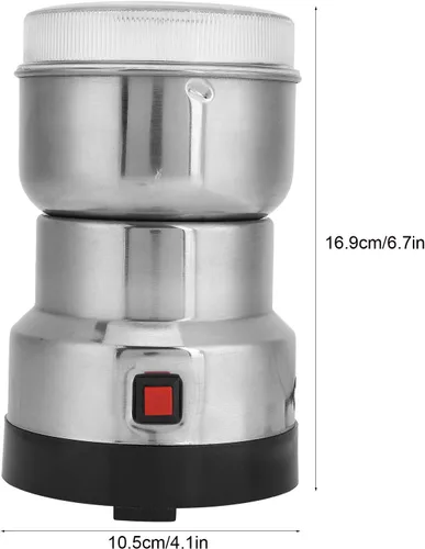 Vista 7 de Molinillo de café eléctrico, amoladora portátil de café y especias de acero inoxidable con tapa transparente, molinillo multifunción de grano