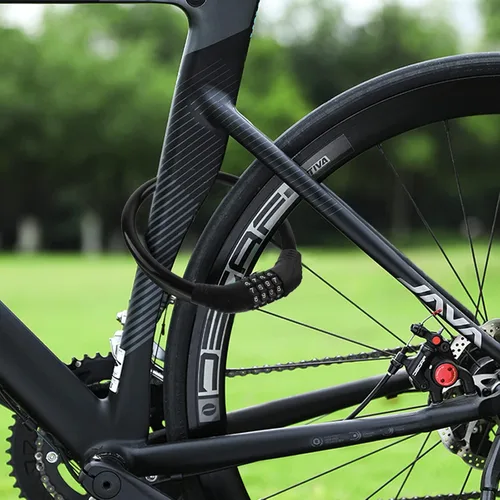 Vista 7 de Cable de bloqueo de bicicleta, accesorios para bicicleta, cerraduras de bicicleta resistentes antirrobo, cerradura de cable de combinación