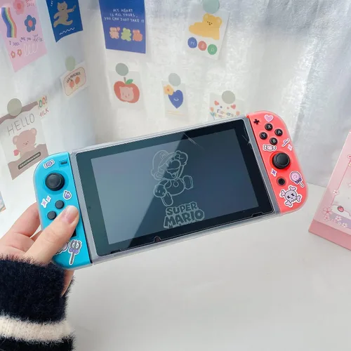 Vista 3 de Eamily Cute Kuromi Case Compatible with Nintendo Switch, Dockable Case Cover, Ergonomic Soft TPU Grip Case for Joycon, Sparkle Skin Set