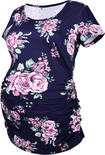 Vista 19 de Peauty Women's Maternity Side Ruched Shirts