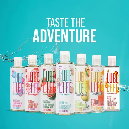 Vista 5 de Lube Life - Lubricante personal a base de agua, sabor a pastel de cumpleaños, para hombres, mujeres y parejas, sin azúcar añadido, 8 onzas líquidas