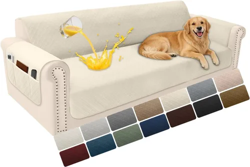 Vista 91 de Fundas de terciopelo 100% impermeables para sofá biplaza, fundas lavables para sofá de 2 plazas, fundas de sofá aptas para mascotas, protector
