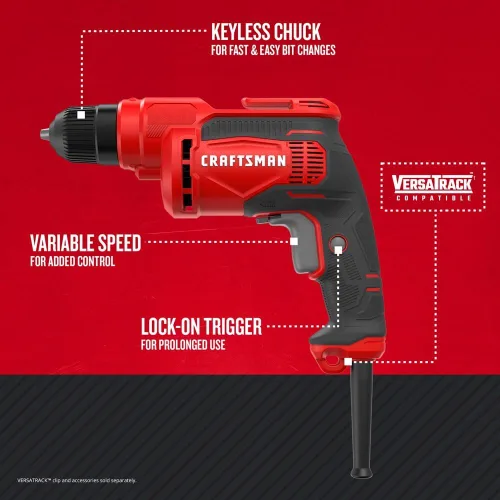 Vista 2 de CRAFTSMAN Taladro/Destornillador Eléctrico de 3/8 pulgadas (7 Amperios) (CMED731)