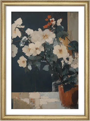 Vista 283 de MUDECOR Lienzo enmarcado prémium para pared, pinos nevados en bosque de invierno, ilustraciones modernas, arte contemporáneo, escénico, divertido