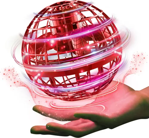 Vista 7 de Ciniffo - Juguete de pelota de orbe volador 2025 – Spinner boomerang mini dron con control de mano y luz, bola de globo cósmico flotante, regalo