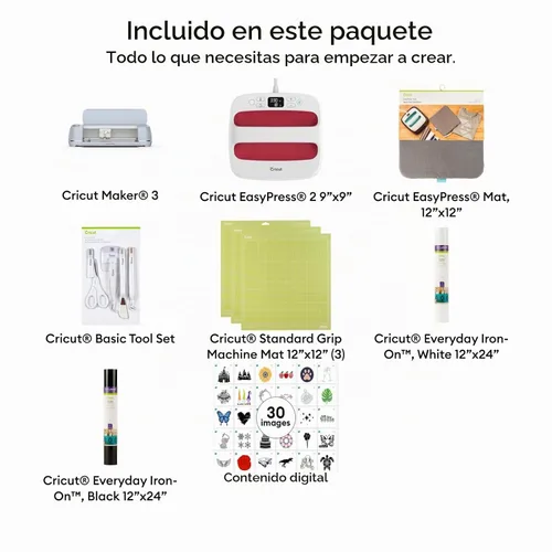 Vista 4 de Máquina de corte inteligente Cricut Maker 3 Paquete básico de inicio con planchado