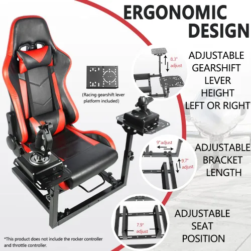 Vista 7 de Supllueer Flight Games JoystickHotas Mount with Seat fit Thrustmaster A10C Hotas Warthog Logitech X56 X52 Honeycomb Flight Simulation Controller,NO