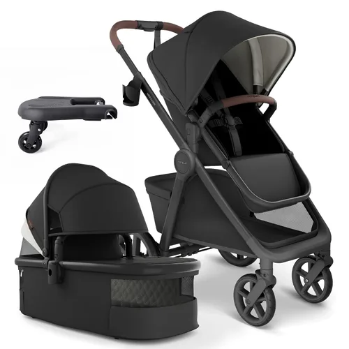 Vista 12 de Mompush Ultimate 3 - Cochecito de cuna con tabla de jinete, cochecito convertible de tamaño completo prémium para bebés y niños pequeños con asiento