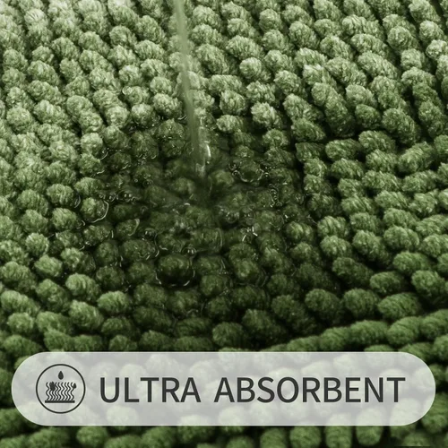 Vista 3 de Gibelle Tapete de baño de felpilla antideslizante, juego de baño con cortina de ducha, alfombra y accesorios, cortina de baño de 72 pulgadas