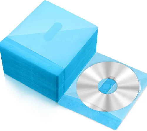 Vista 8 de Harloon 200 fundas de plástico transparente de doble cara, para CD y DVD Material PP y tela de fibra, mangas protectoras para discos en blanco