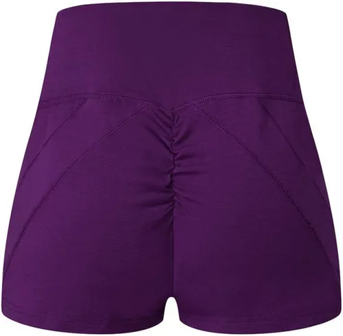 Vista 2 de Pantalones cortos para mujer de cintura alta, para fitness, yoga, yoga, secado rápido, pantalones cortos para correr