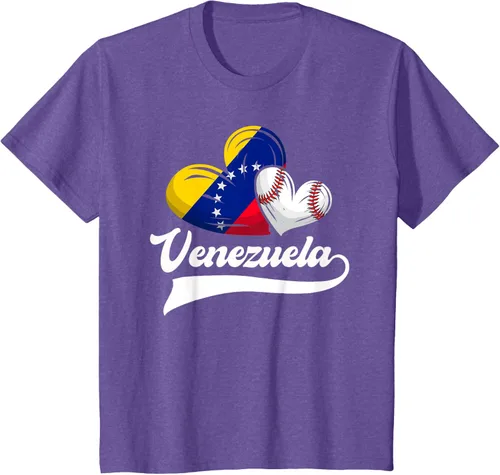 Vista 40 de Camiseta de béisbol venezolana con diseño de corazón y bandera de Venezuela, Negro