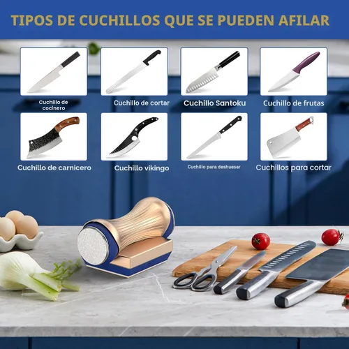 Vista 5 de Homly Afilador de cuchillos rodantes, afilado de cuchillos con diamantes industriales para acero de cualquier dureza, kit de afilador de cuchillos