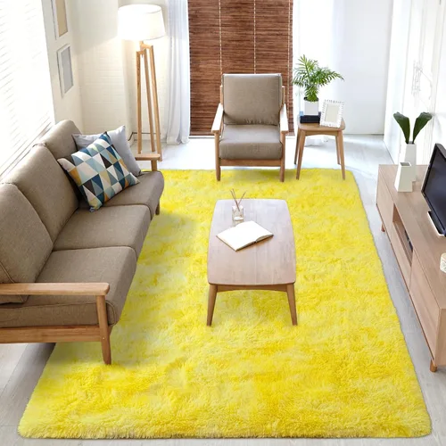 Vista 226 de Softlife Alfombra naranja para dormitorio, alfombra de felpa esponjosa para sala de estar para niñas, alfombra lanuda para niños, alfombra suave