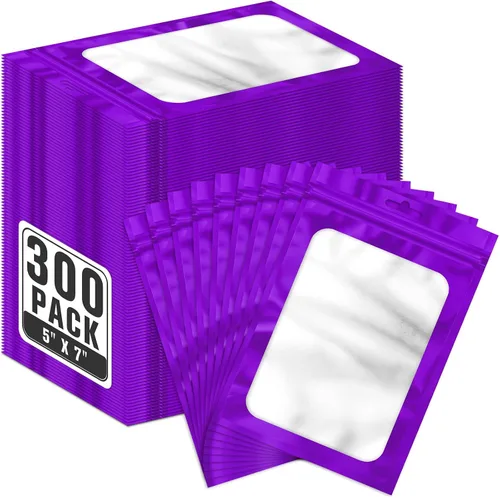 Vista 33 de ANZNKU 300 bolsas para bolígrafos, bolsas de Mylar resellables multicolor de 2.7 x 9 pulgadas, bolsas de embalaje con ventana transparente
