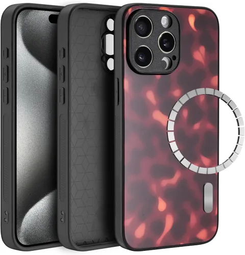 Vista 33 de Funda para iPhone 17 Pro, cubierta delgada de TPU con diseño de caparazón de tortuga ligera para mujeres, soporte para teléfono con protección Carey