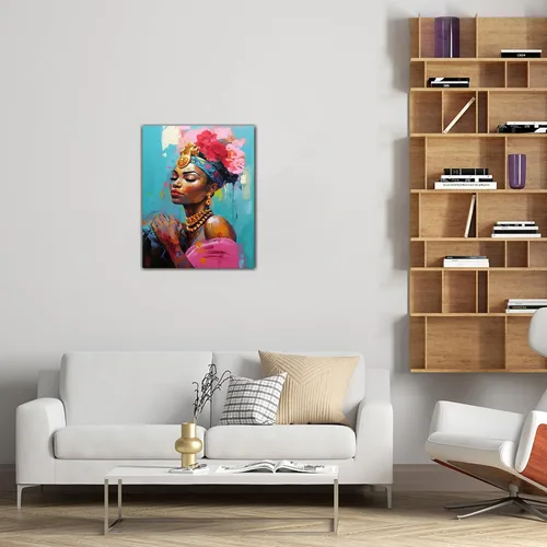 Vista 237 de Arte de pared afroamericano, decoración de rey y reina bailarín negro para sala de estar, arte de pareja de amor negro para dormitorio, lienzo