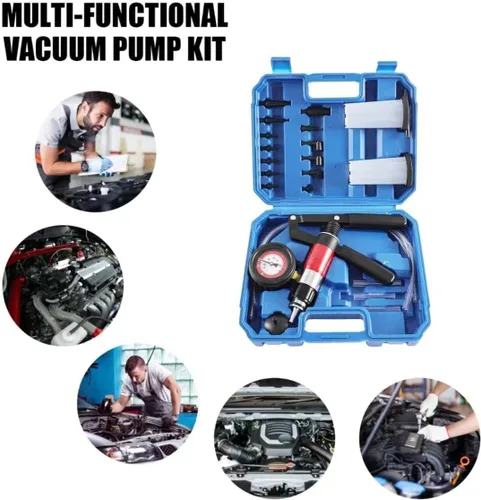 Vista 5 de 23PCS Kit de Purgado de Frenos con Bomba de Vacío de Mano, Purgador de Frenos, Herramientas de Purgado del Sistema de Frenos con Adaptadores y 2