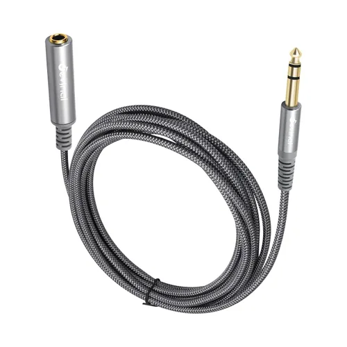 Vista 7 de Cable de extensión TRS macho a 1/4 de pulgada para auriculares hembra de 0.250 in, cable de extensión de guitarra para auriculares, cable de audio