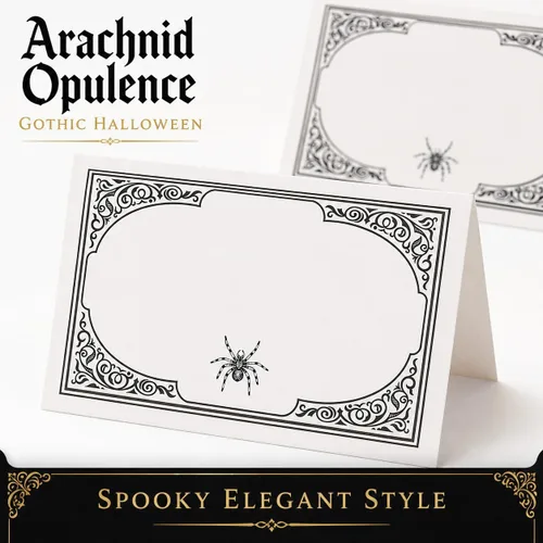 Vista 9 de Andaz Press Tarjetas de lugar con nombre de Halloween para colocar la mesa, etiquetas de alimentos en blanco para tarjetas de bufé de fiesta
