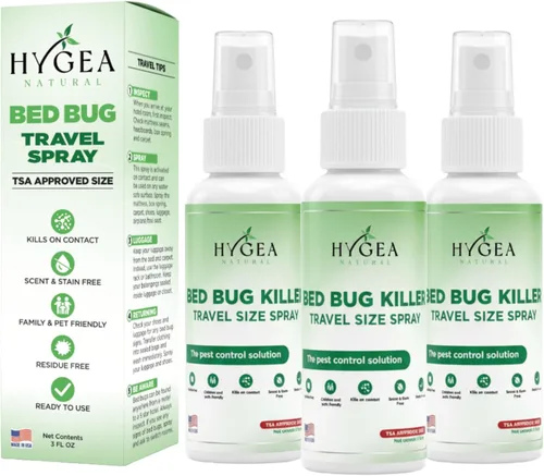 Vista 8 de Hygea Natural - Aerosol natural para piojos, ácaros y chinches para viajes - Tamaño aprobado por la TSA – Apto para niños y mascotas – Resultados