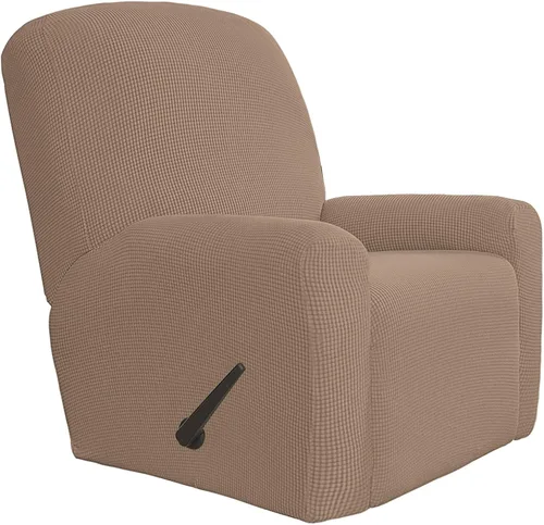 Vista 10 de Easy-Going Funda Elástica para Sofá Reclinable Cobertor de Sofá 4 Piezas Protector de Muebles Sofá Suave con Fondo Elástico Poliéster Spandex Tela