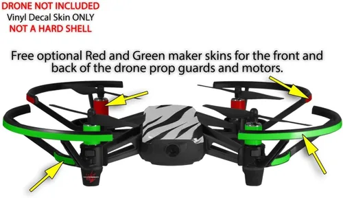 Vista 3 de Skin Wrap 2 Pack para DJI Ryze Tello Drone Zebra Skin Drone No Incluidas