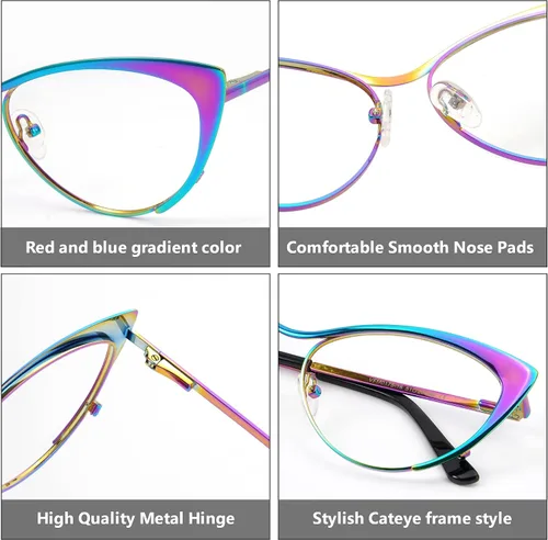Vista 4 de Zeelool Ellen VFM0176 - Lentes de bloqueo de luz azul de gran tamaño con ojo de gato