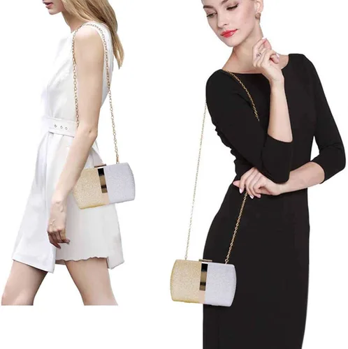 Vista 2 de Selight Bolso de mano con purpurina para mujer, bolso de noche de boda, bolso formal para novia, bolso de fiesta de graduación, cóctel