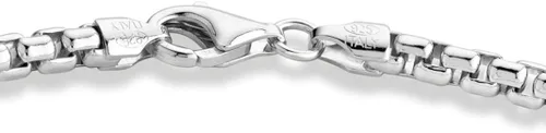 Vista 2 de Miabella Collar de cadena redonda de plata de ley 925 sólida italiana de 0.138in cuadrado de eslabones Rolo para mujeres y hombres, 16, 18, 20, 22