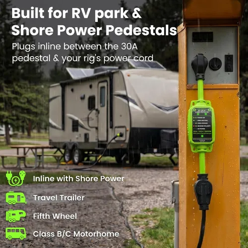 Vista 11 de GEARit Protector contra sobretensiones RV de 30 amperios con analizador