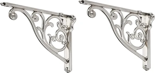 Vista 70 de Soportes de estante de 4 pulgadas, paquete de 4 soportes de pared de latón antiguo de alta resistencia, estantes decorativos de cocina victoriana