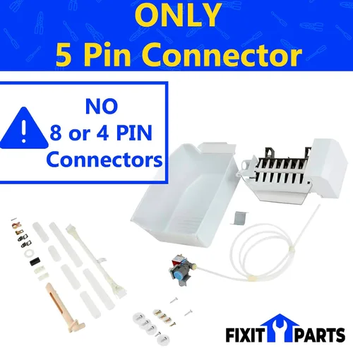Vista 2 de W11729596 W11510803 Kit de máquina de hielo solo 5 cables de conector PIN incluidos, reemplaza W11510803, W11517113 para refrigeradores Whirlpool