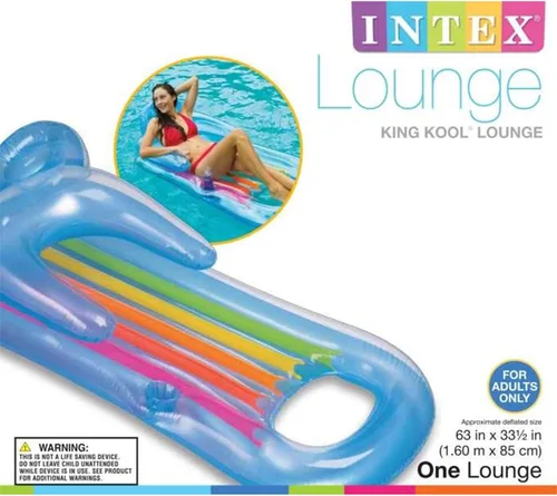 Vista 5 de Intex King Kool Lounge - Tumbona inflable para piscina con reposacabezas (par)