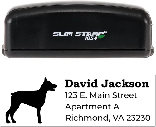 Vista 222 de Airedale Terrier Address Stamp, Custom Airedale Terrier Hand Stamp for Dog Lovers, Duo Rubber Return Address for Pet Owners Montaje manual Duo