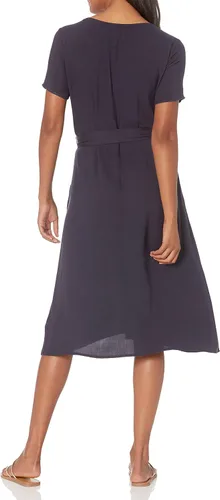Vista 2 de Tienda Essentials - Vestido de manga corta con botones y moño delantero para mujer