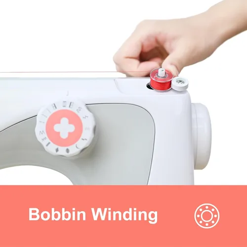 Vista 8 de POOLIN Máquina de coser básica para niños: 27 aplicaciones de puntada con múltiples accesorios, incluye tutoriales en video, guía rápida y manual