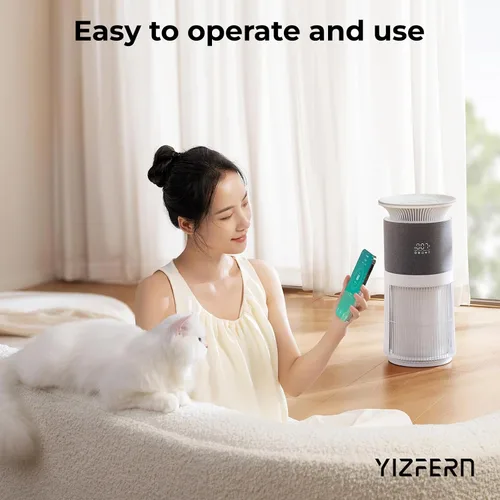 Vista 5 de Purificador de aire para mascotas para el hogar, habitación grande de hasta 1736 pies cuadrados, purificador de aire para el hogar con filtro HEPA