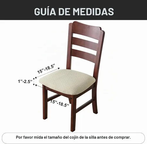 Vista 3 de Genina - Fundas impermeables de asiento para sillas de comedor y cocina (color beige, 2 piezas)