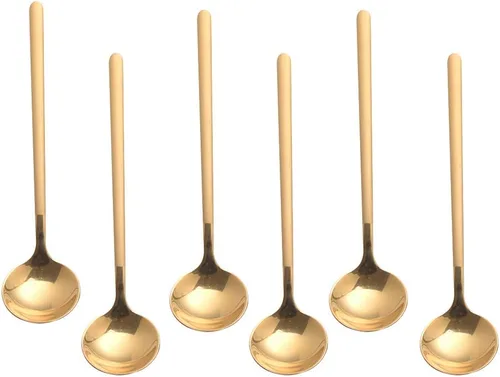 Vista 12 de 6 cucharas de café negras, cucharas de café espresso de acero inoxidable 18/8, mini cuchara de té Vogue de 5.2 pulgadas, cuchara pequeña agitadora