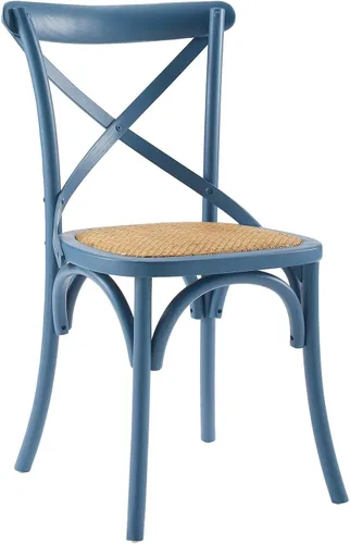 Vista 12 de Modway Gear - Silla de comedor de estilo rústico y moderno estilo granja, en madera de olmo y ratán, color negro