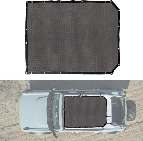 Vista 11 de Parasol para Ford Bronco Accesorios 2021 2022 2023 2024 2025 4 puertas, delantero y trasero de malla de longitud completa, cubierta superior Bimini