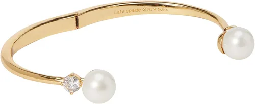 Vista 2 de Kate Spade Pearls of Wisdom - Pulsera con bisagras abiertas, Metal, Perla de plástico