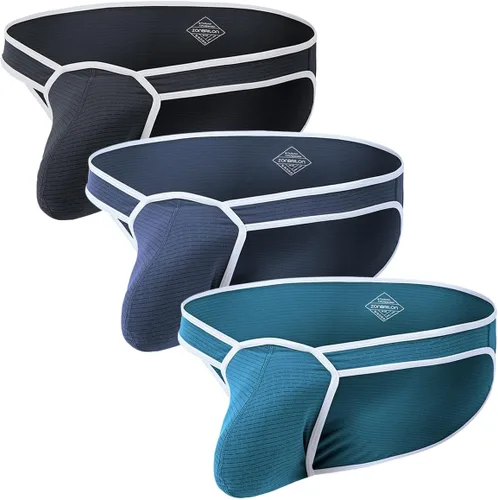 Vista 9 de ZONBAILON Ropa interior para hombre, bolsa elástica, sexy, de tiro bajo, con aumento de abultamiento 1T-negro