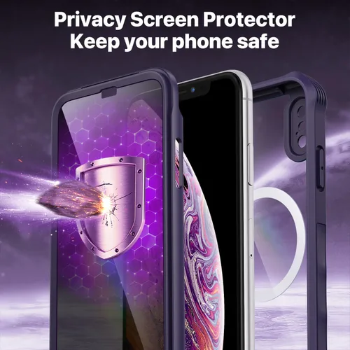 Vista 193 de CENHUFO Funda de privacidad para iPhone 11 Pro, funda de cuerpo completo con protector de pantalla de privacidad de vidrio templado 9H integrado
