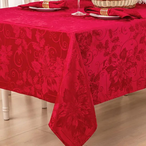 Vista 7 de Mebakuk - Mantel rectangular de Navidad de Jacquard, mantel de tela lavable, mantel de mesa a cuadros impermeable y antiarrugas para uso diario